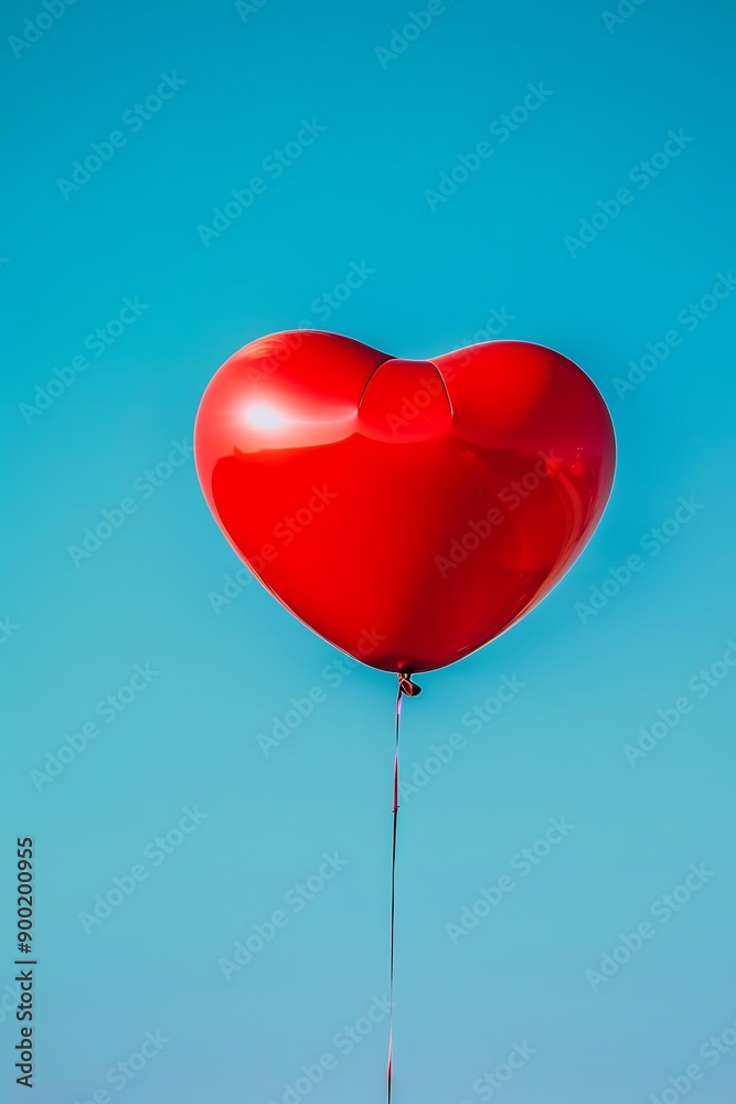 A vibrant red heart-shaped balloon floating in a clear blue sky, symbolizing the love and affection between friends. A vibrant red heart-shaped balloon floating in a clear blue sky, symbolizing the love and affection between friends.