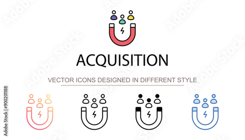 Acquisition icon design with white background stock illustration