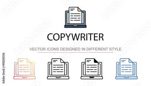 Copywriter icon design with white background stock illustration