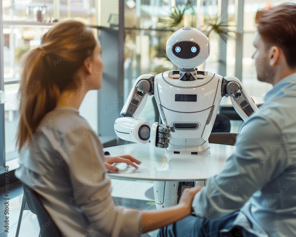 A individuals interacting with emotionally intelligent robots designed to provide companionship and support A individuals interacting with emotionally intelligent robots designed to provide companionship and support