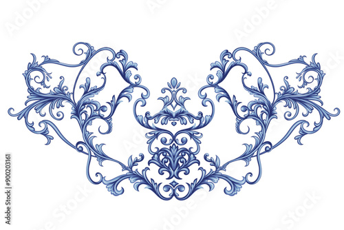 Arabesque with scrolls in Baroque style