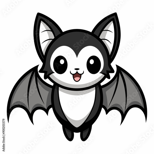 funny cartoon bat Vector illustration image & photo 