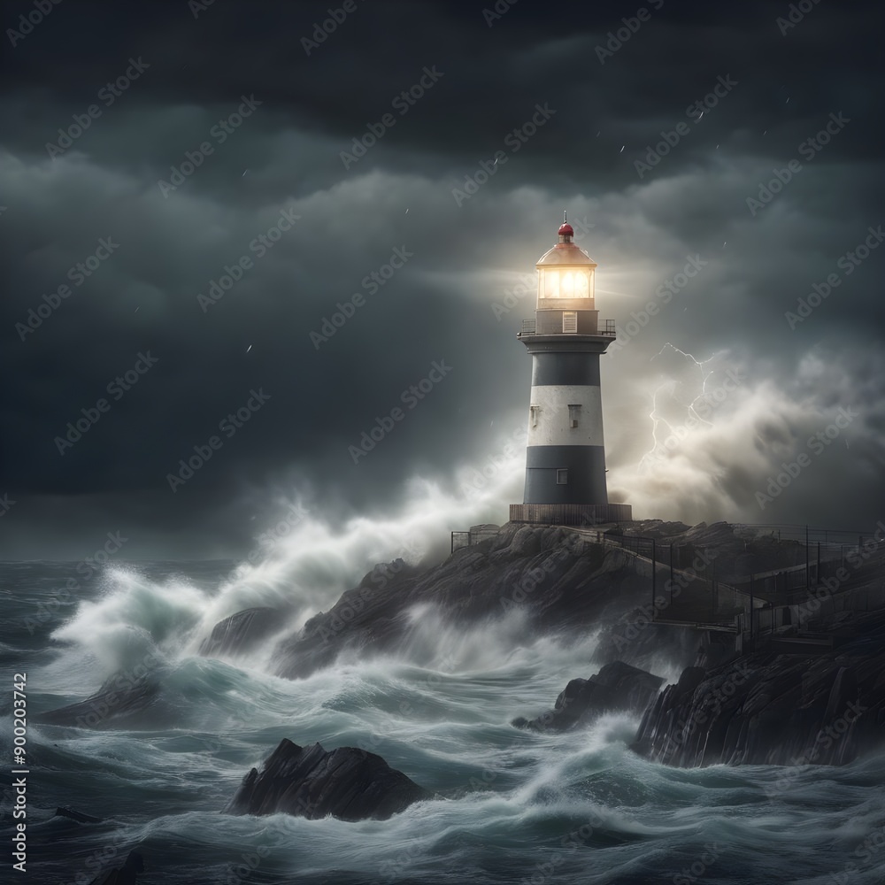 lighthouse on the shore of the sea lighthouse on the shore of the sea