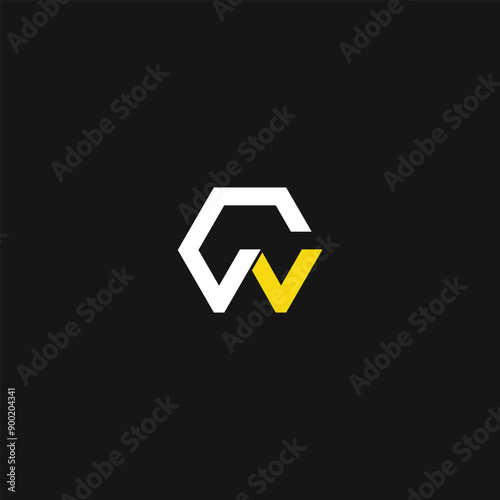 Monogram c w cw wc initial bold luxury logo template for gym sport futuristic technology brand business. Combination letter alphabet for personal branding travel fashion beauty