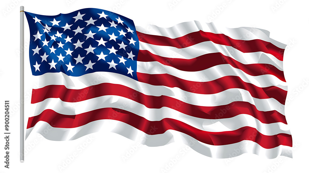 Fototapeta premium USA flag. American flag. American flag blowing in the wind
