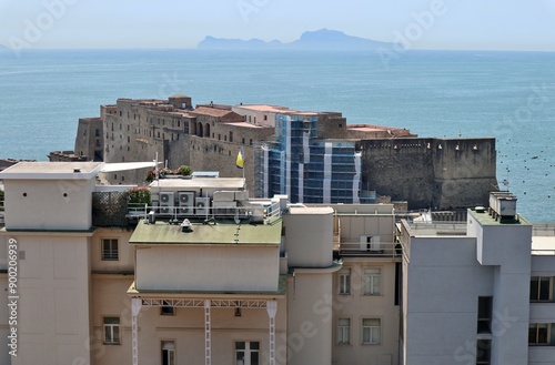 Obraz na płótnie Napoli - Scorcio di Castel dell'Ovo dal Belvedere di Pizzofalcone w salonie