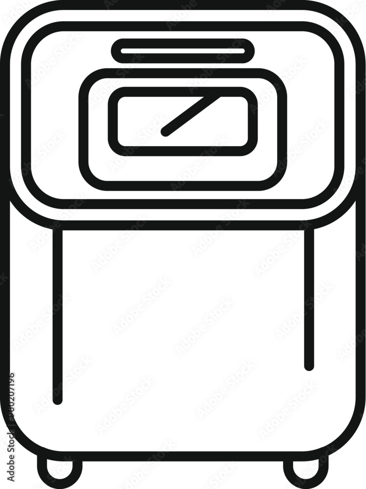 Modern deep fryer machine for cooking french fries icon, outline style Modern deep fryer machine for cooking french fries icon, outline style