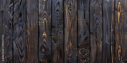 Close-Up of Dark Wooden Wall with Rich Texture and Subtle Natural Patterns photo