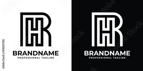 Letters RH Monogram Logo, suitable for any business with RH or HR initials