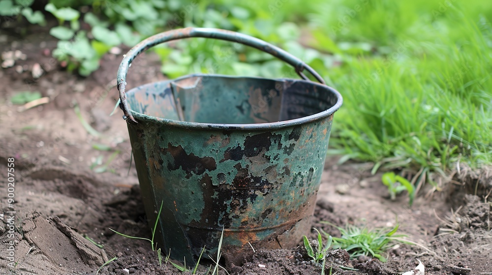 Versatile Iron Bucket with Soil: An Essential Tool for On-Site Work Efficiency Versatile Iron Bucket with Soil: An Essential Tool for On-Site Work Efficiency