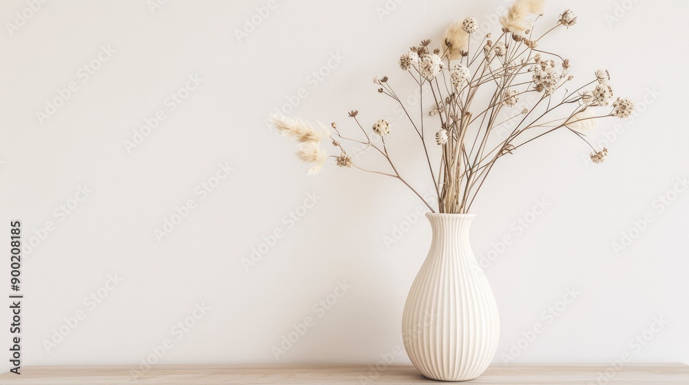 cream white vase filled with dried flowers, capturing the essence of rustic and timeless decor with this inviting photo. cream white vase filled with dried flowers, capturing the essence of rustic and timeless decor with this inviting photo.