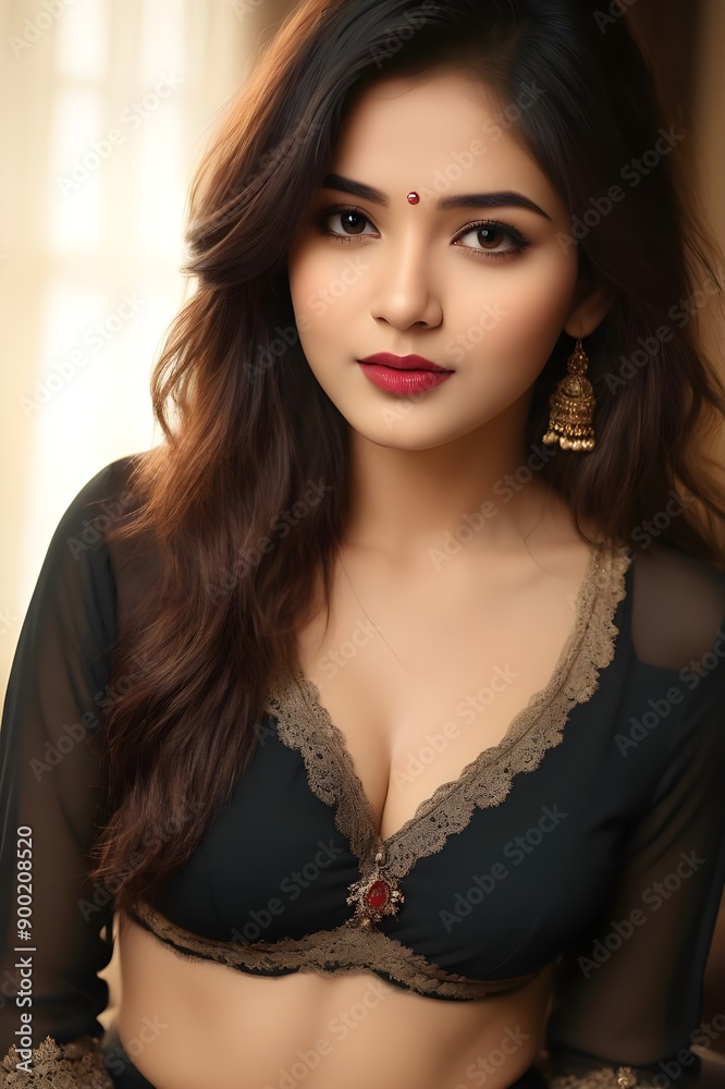 portrait of a most beautiful Indian girl in sexy black dress portrait of a most beautiful Indian girl in sexy black dress