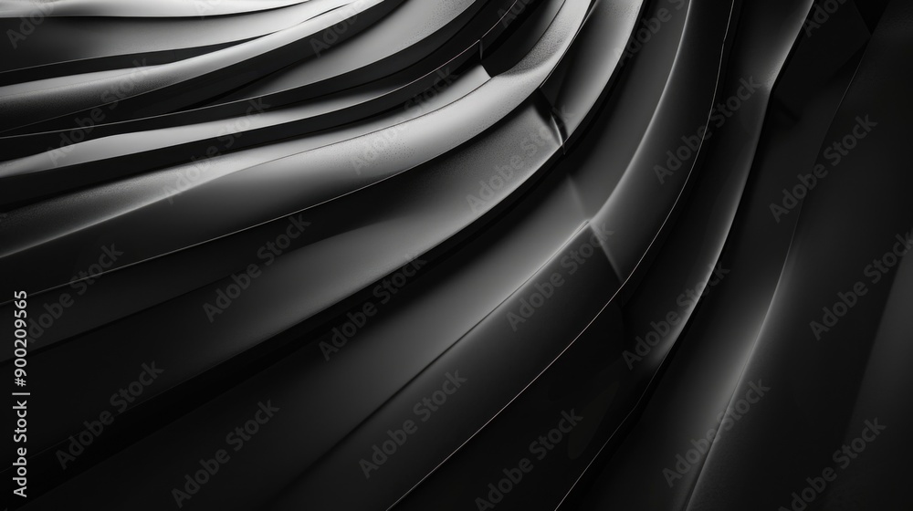 Fototapeta premium Curved Black and White Structure