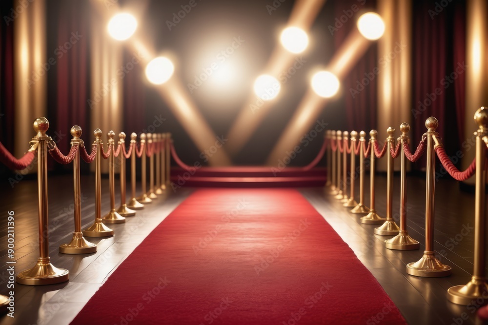 Star-studded red carpet unfolds under dazzling lights a glamorous entrance to a night of magic and success Star-studded red carpet unfolds under dazzling lights a glamorous entrance to a night of magic and success