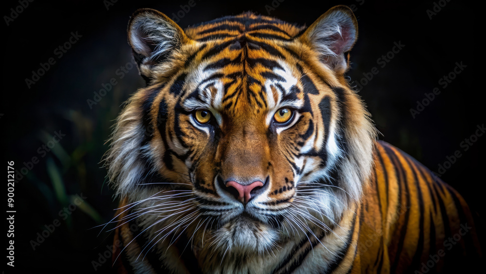 Tiger Close-Up Portrait with Intense Eyes.