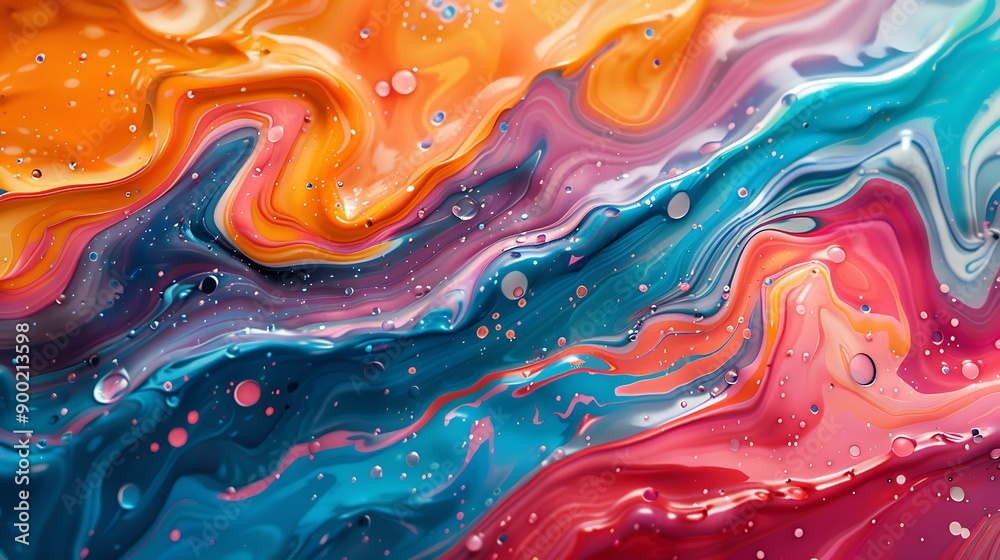 Abstract Fluid Oil Colorful Painting Background Abstract Fluid Oil Colorful Painting Background
