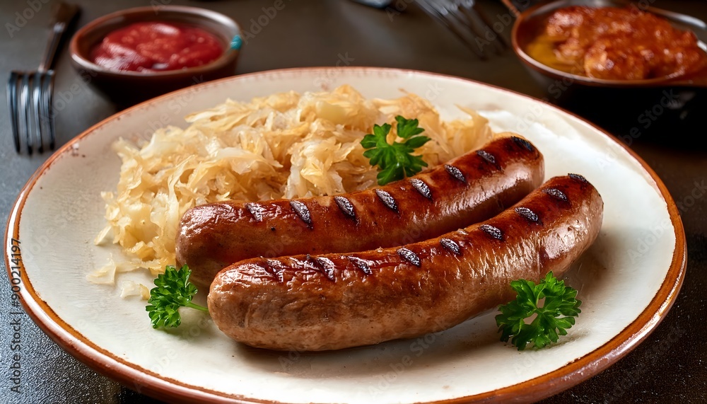 Nuremberg sausages with sauerkraut Nuremberg sausages with sauerkraut