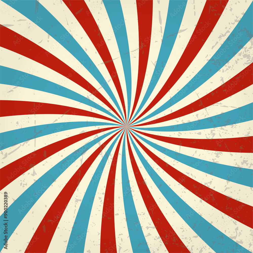 Fototapeta premium Retro background with rays or stripes in the center. Sunburst or sun burst retro background. turquoise colors 