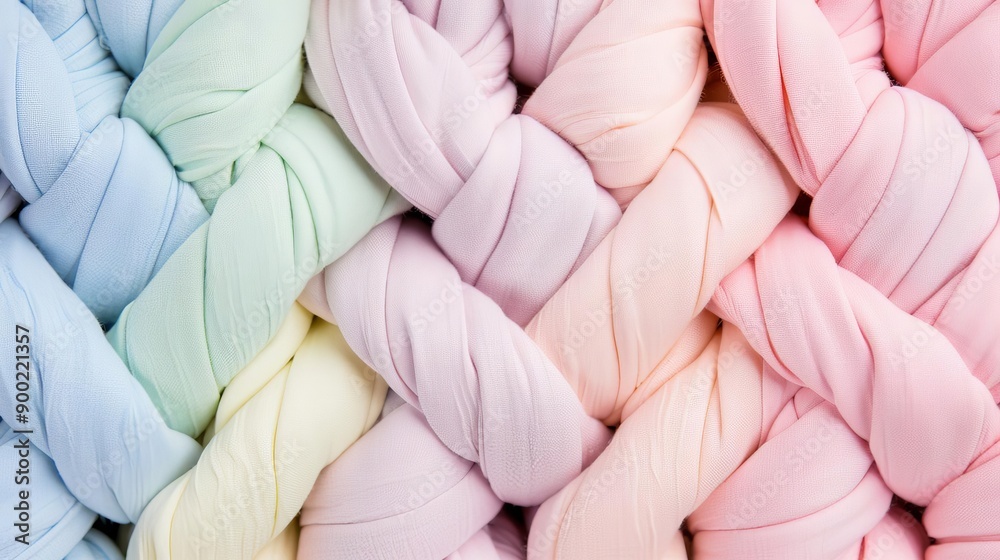Obraz premium Fabric texture, soft cotton weave, pastel colors, Watercolor style