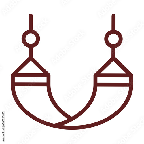 Hammock Vector Line Maroon Design