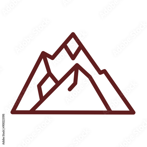 Mountains Vector Line Maroon Design