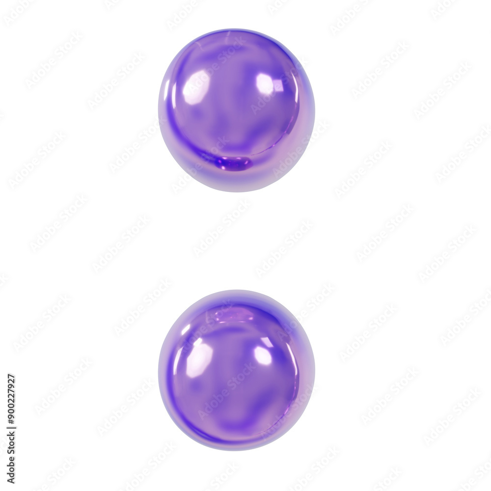 Obraz premium Holographic 3D Render Font special character Colon