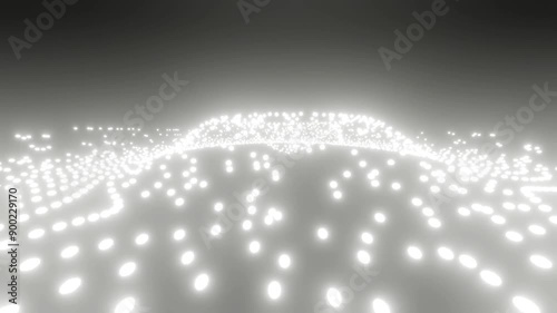 Flight of asbractic stars in the galaxy. The camera flies into the middle of the galaxy. White glowing stars. Looped video.
