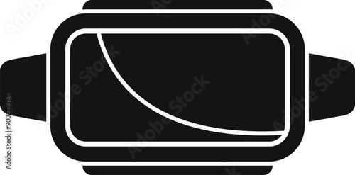 Black simple icon of vr headset providing immersive experience