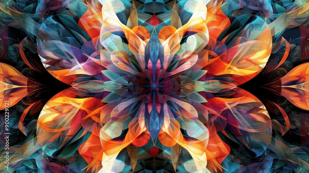 Art Colorful Symmetrical Texture. Generative AI Art Colorful Symmetrical Texture. Generative AI