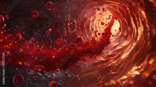 Blood, cells, vessel. Generative AI