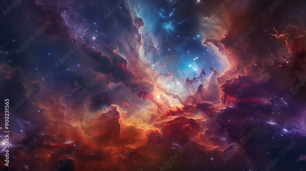 A breathtaking view of a nebula showcasing vibrant interstellar clouds and twinkling stars, highlighting the beauty of deep space. A breathtaking view of a nebula showcasing vibrant interstellar clouds and twinkling stars, highlighting the beauty of deep space.