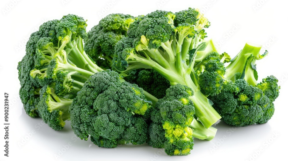 Broccoli on white background. Generative AI Broccoli on white background. Generative AI