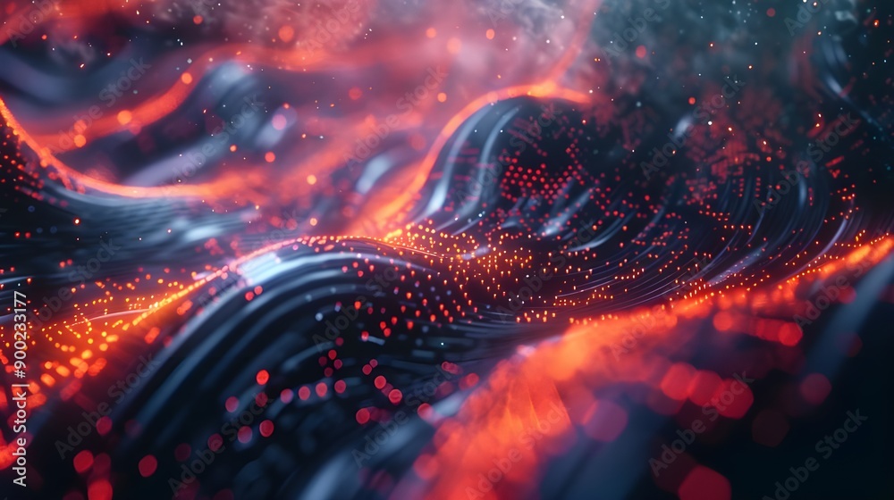 Abstract digital data flow technology. Generative AI Abstract digital data flow technology. Generative AI