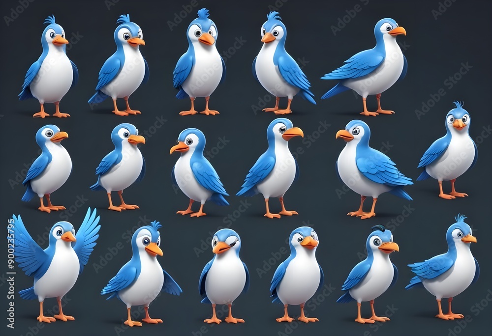 set of colored birds in different poses, birds of paradise, bee-eaters, iridescent colors. Large group of many different exotic pet birds. set of colored birds in different poses, birds of paradise, bee-eaters, iridescent colors. Large group of many different exotic pet birds.