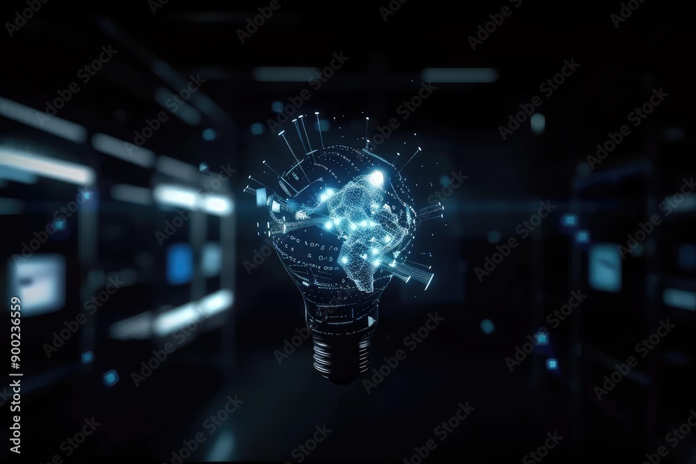 A Glowing Light Bulb Shaped Like A Globe