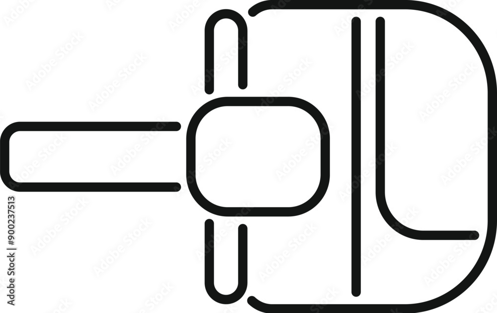Line drawing of a handheld electric planer showing the cutting blade Line drawing of a handheld electric planer showing the cutting blade