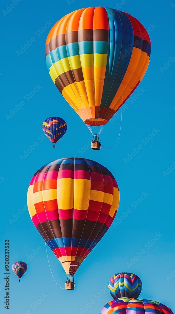 A colorful hot air balloon festival against a clear blue sky, capturing the joy and adventure of friendships. A colorful hot air balloon festival against a clear blue sky, capturing the joy and adventure of friendships.