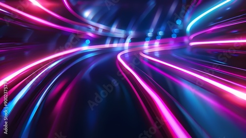 digital neon light abstract motion design. Ganerative AI