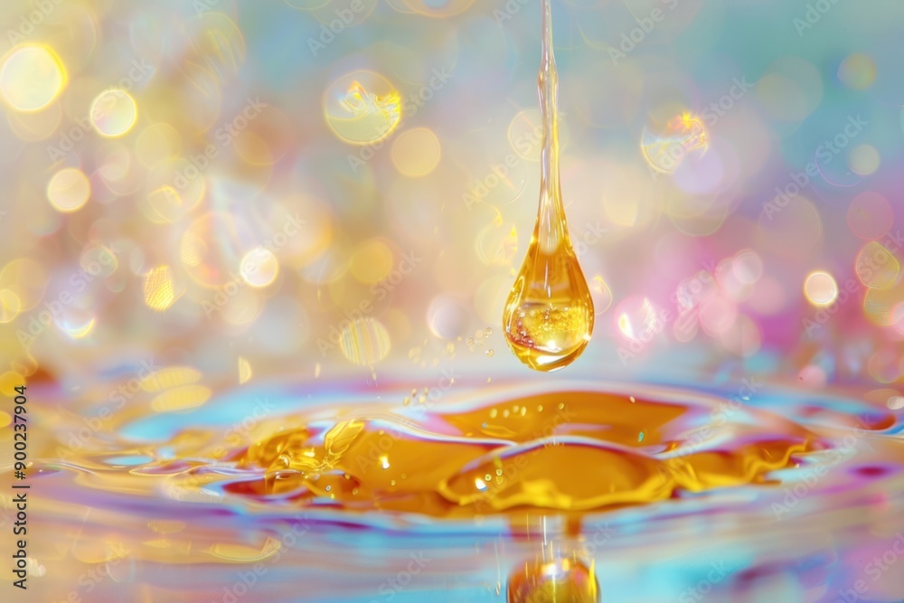 Water Drop Splashing in a Colorful Abstract Background Water Drop Splashing in a Colorful Abstract Background