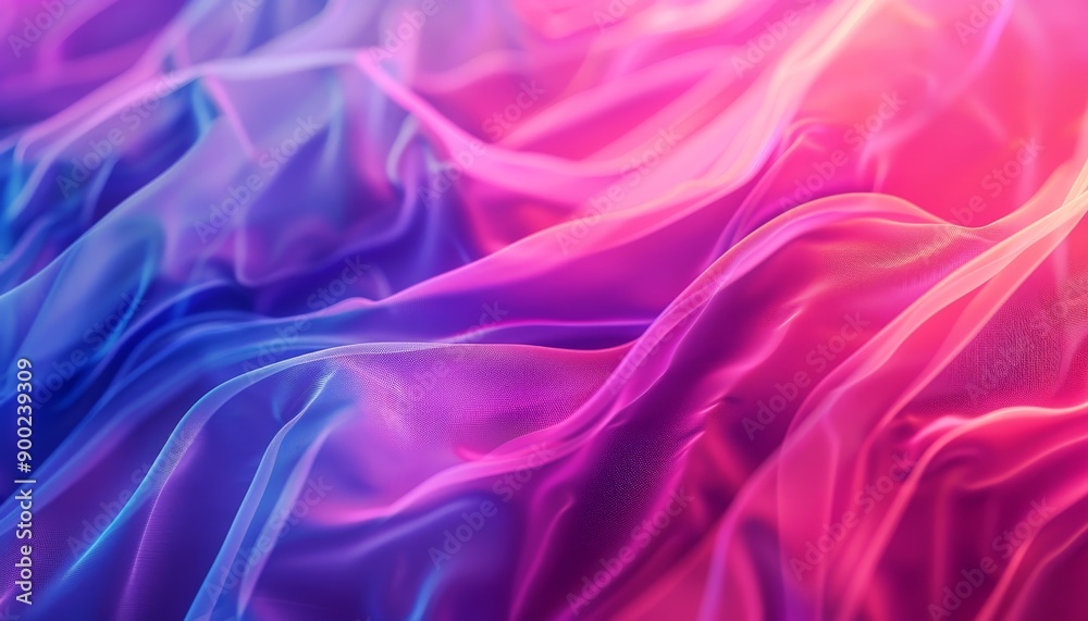 A colorful, flowing piece of fabric with a purple and blue hue A colorful, flowing piece of fabric with a purple and blue hue