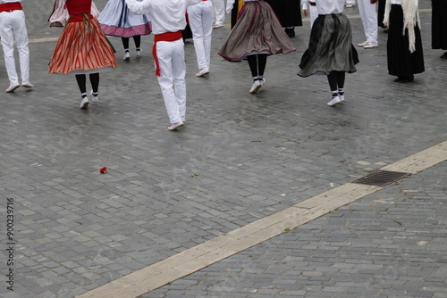 Basque folk dancer in an outdoor event