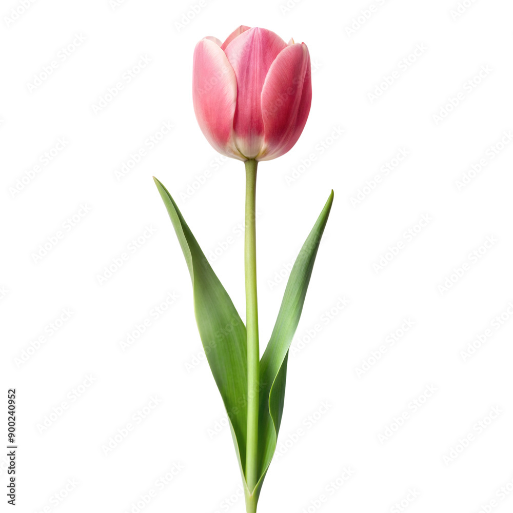 single tulip long stem isolated on white background single tulip long stem isolated on white background