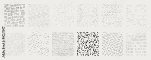 Geometric doodle pencil stripes, hand drawn sletch hatch lines. Quirky ornament minmal thin line. Set grunge texture for social media, posters, prints