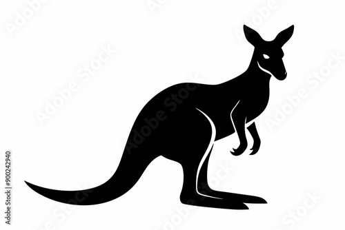 kangaroo silhouette, kangaroo icon vector illustration, kangaroo logo

