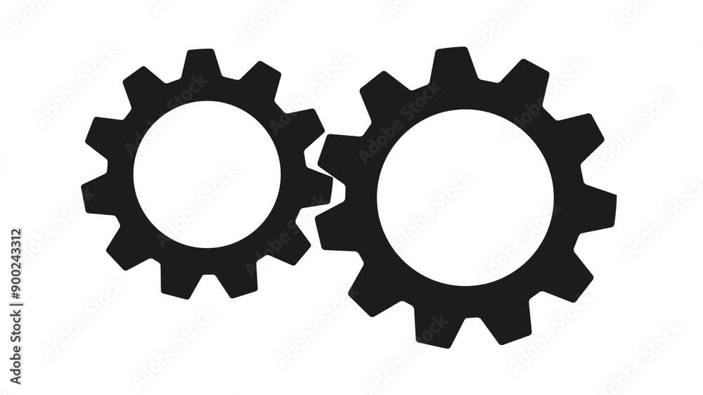 Gear spinning on white background. animation motion graphic 4k Gear spinning on white background. animation motion graphic 4k