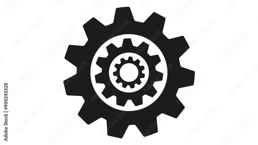 Gear spinning on white background. animation motion graphic 4k Gear spinning on white background. animation motion graphic 4k