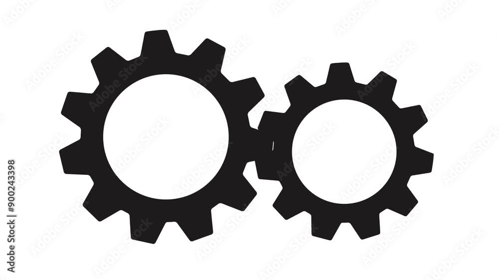 Gear spinning on white background. animation motion graphic 4k Gear spinning on white background. animation motion graphic 4k