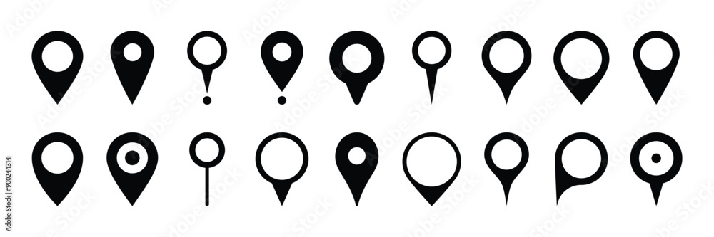 Pin icon set. Location sign vector. Navigation and GPS icons design for graphic design, web, ui, mobile app. Pin icon set. Location sign vector. Navigation and GPS icons design for graphic design, web, ui, mobile app.