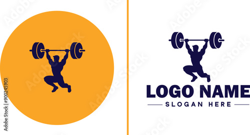 CrossFit Gym icon Functional fitness center HIIT gym Cross-training facility flat logo sign symbol editable vector