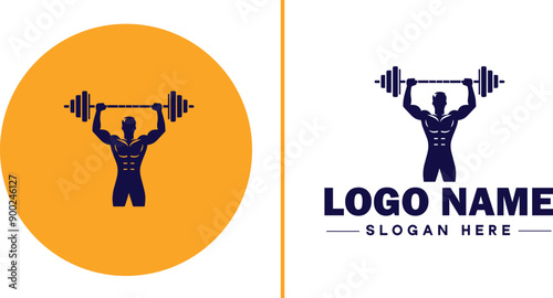 CrossFit Gym icon Functional fitness center HIIT gym Cross-training facility flat logo sign symbol editable vector